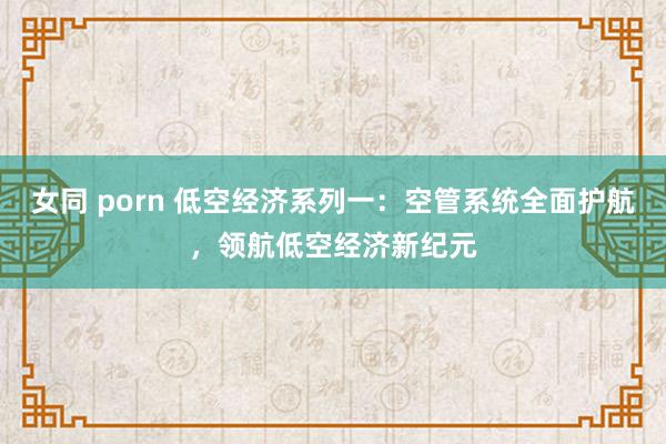 女同 porn 低空经济系列一：空管系统全面护航，领航低空经济新纪元
