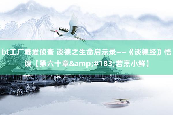 bt工厂唯爱侦查 谈德之生命启示录——《谈德经》悟读【第六十章&#183;若烹小鲜】