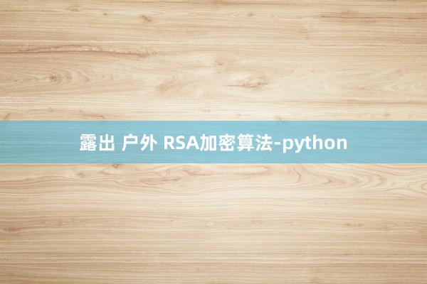 露出 户外 RSA加密算法-python
