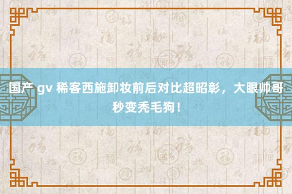 国产 gv 稀客西施卸妆前后对比超昭彰，大眼帅哥秒变秃毛狗！