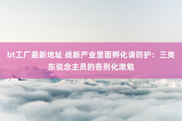 bt工厂最新地址 战新产业里面孵化请防护：三类东说念主员的各别化激勉