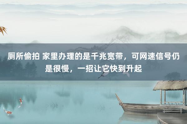厕所偷拍 家里办理的是千兆宽带，可网速信号仍是很慢，一招让它快到升起